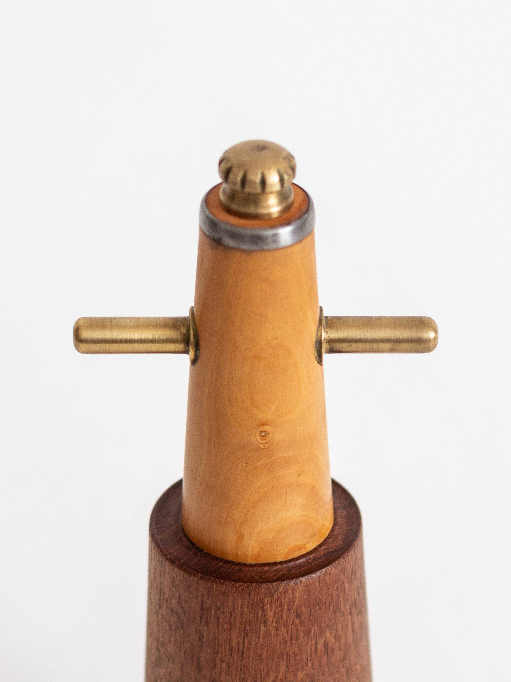 Pepper mill in the shape of a lighthouse or stylized Viking, Denmark, 1960s