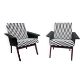 Un ensemble de fauteuils rétro, Tchécoslovaquie, années 1960.