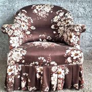 Napoleon III toad chair – Antique structure, floral fabric