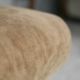 Pair of armchairs "Space Age", foam and velvet "honey", France, circa 1970