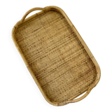 Vintage service tray in bamboo and rattan