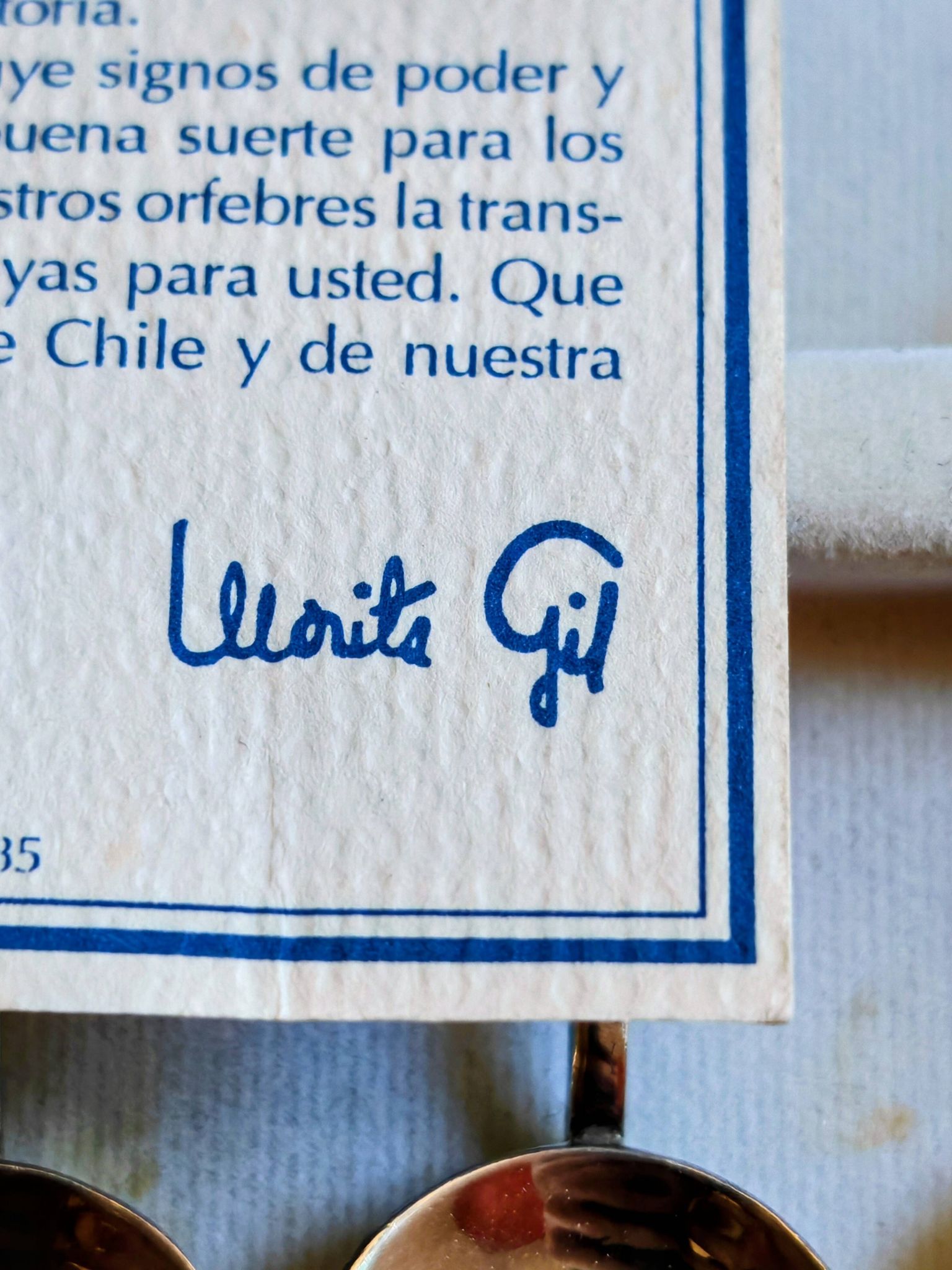 Box of 6 Solid Silver 925 Spoons & Lapis Lazuli - Morita Gil Chil