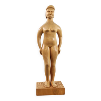 Wooden sculpture female nude, 1992