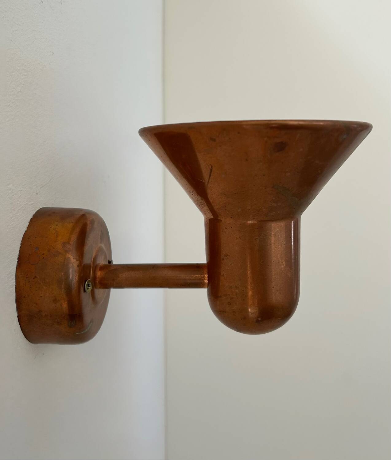 Pair of vintage copper wall lights, Denmark 1970s