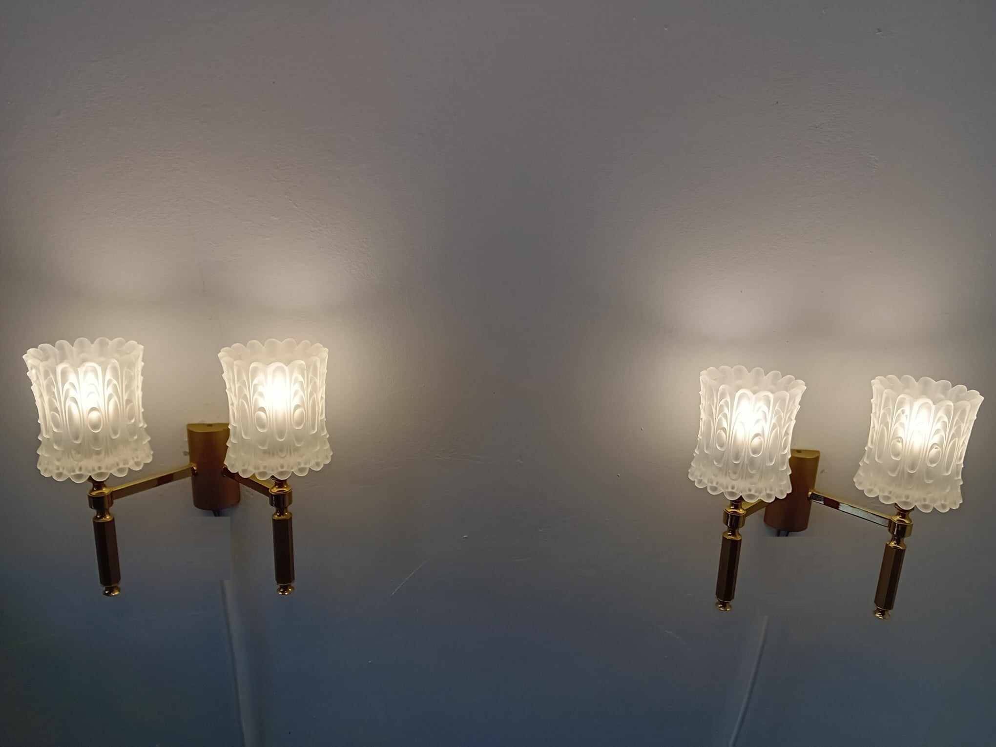 Pair of maison lunel paris france wall lights with 2 lights