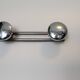 Double wall hook in chrome metal, vintage design.