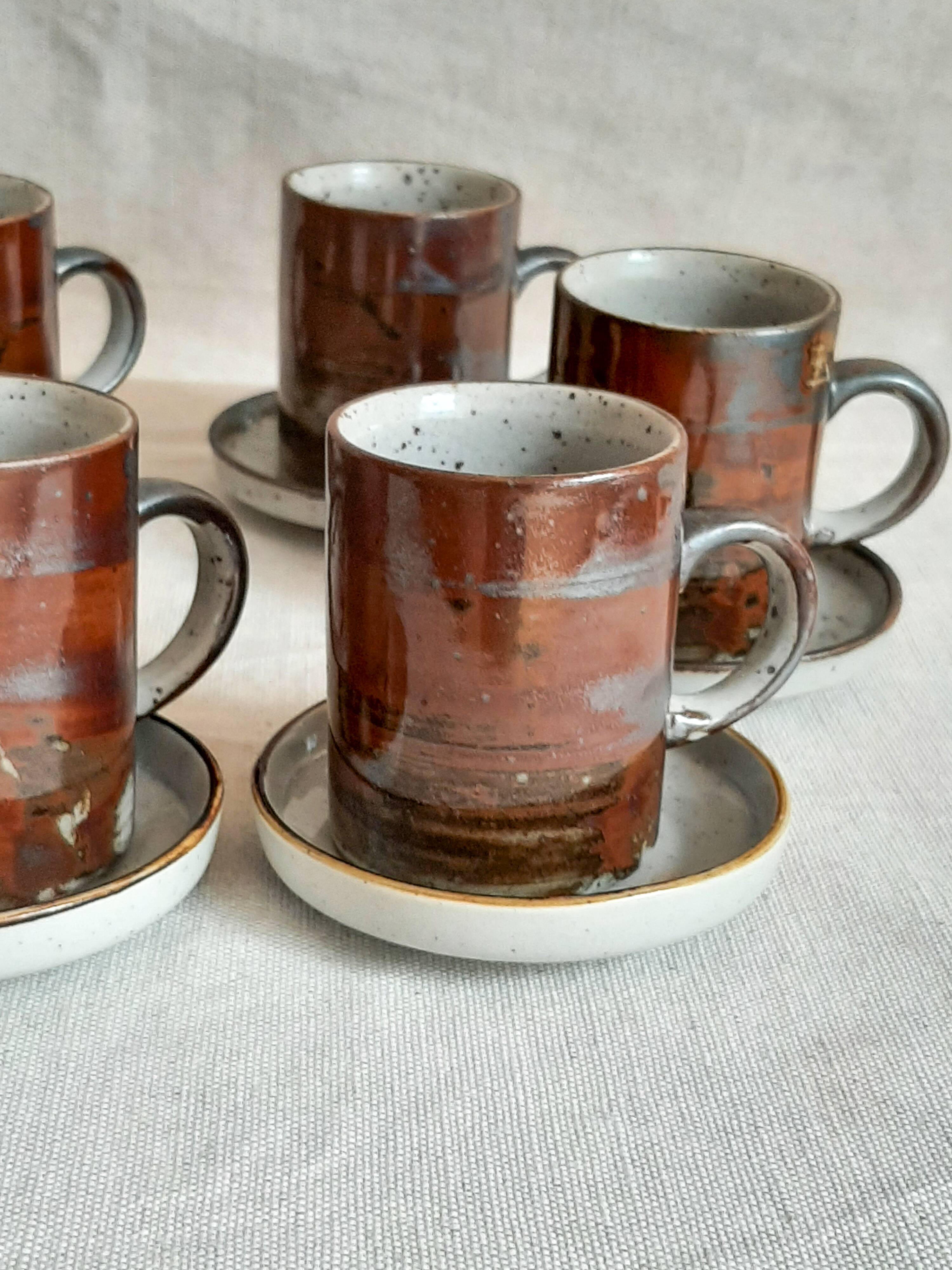 Vintage stoneware coffee mugs