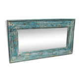 Mirror Wood Old Teak Patina Blue White 57x3x31cm 20