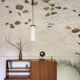 Suspension vintage teck et verre acrylique