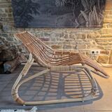 Fauteuil rotin allongé