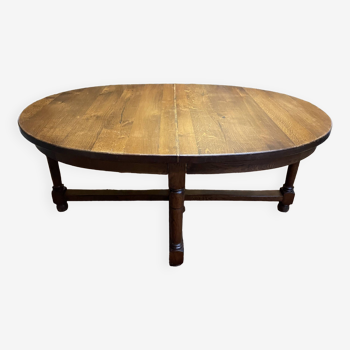 Rustic oval Louis XIII oak farm table