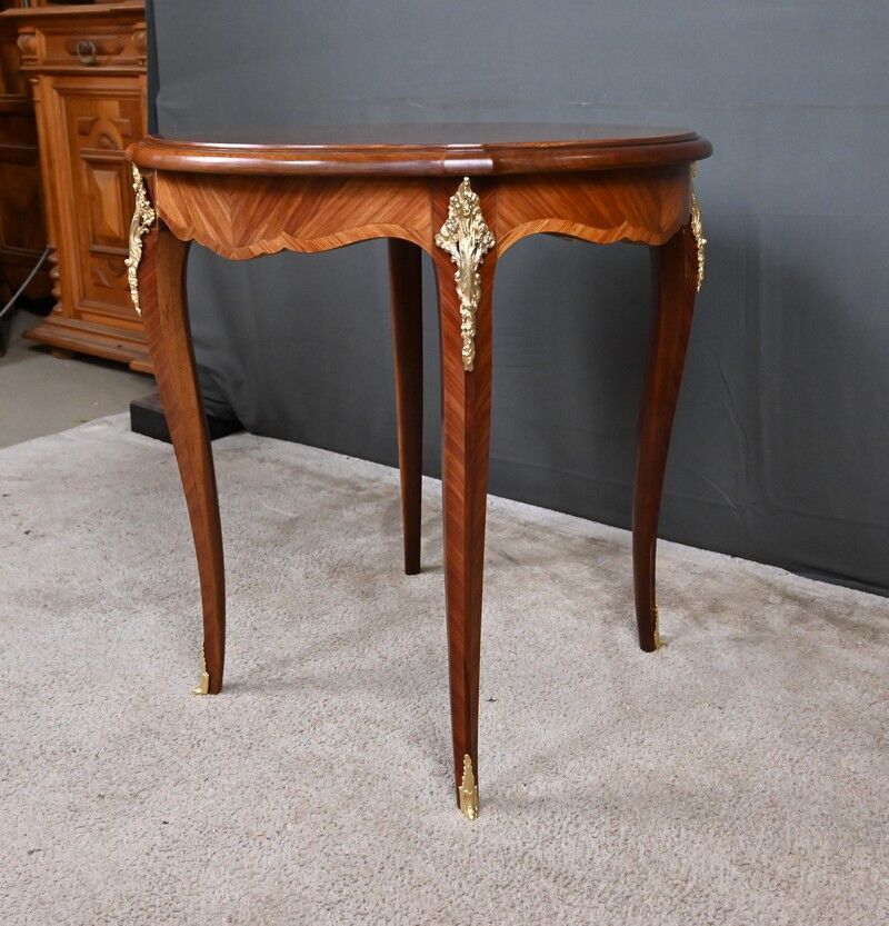 Rosewood marquetry coffee table, Louis XV style – Mid 20th century