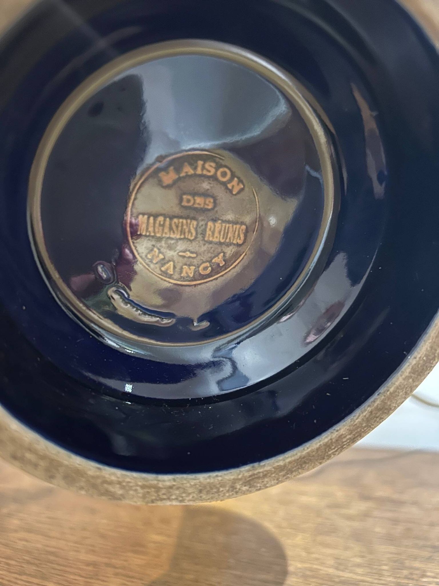 lampe en céramique des Magasins Réunis à Nancy