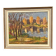 Original Swedish Oil on Panel – “Autumn Landscape” by Skänstod – Dated 1948