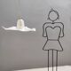 Postmodern White Murano Glass Pendant Marked La Murrina, Italy 1980s