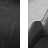Black leather swivel armchair by Ire Möbel AB, 1960