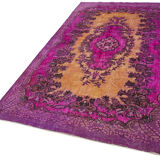 Handmade anatolian 1970s 186 cm x 296 cm purple carpet