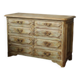 Commode ancienne patinée beige