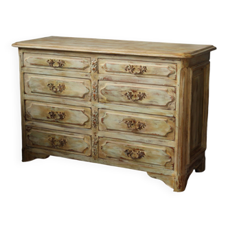 Commode ancienne patinée beige