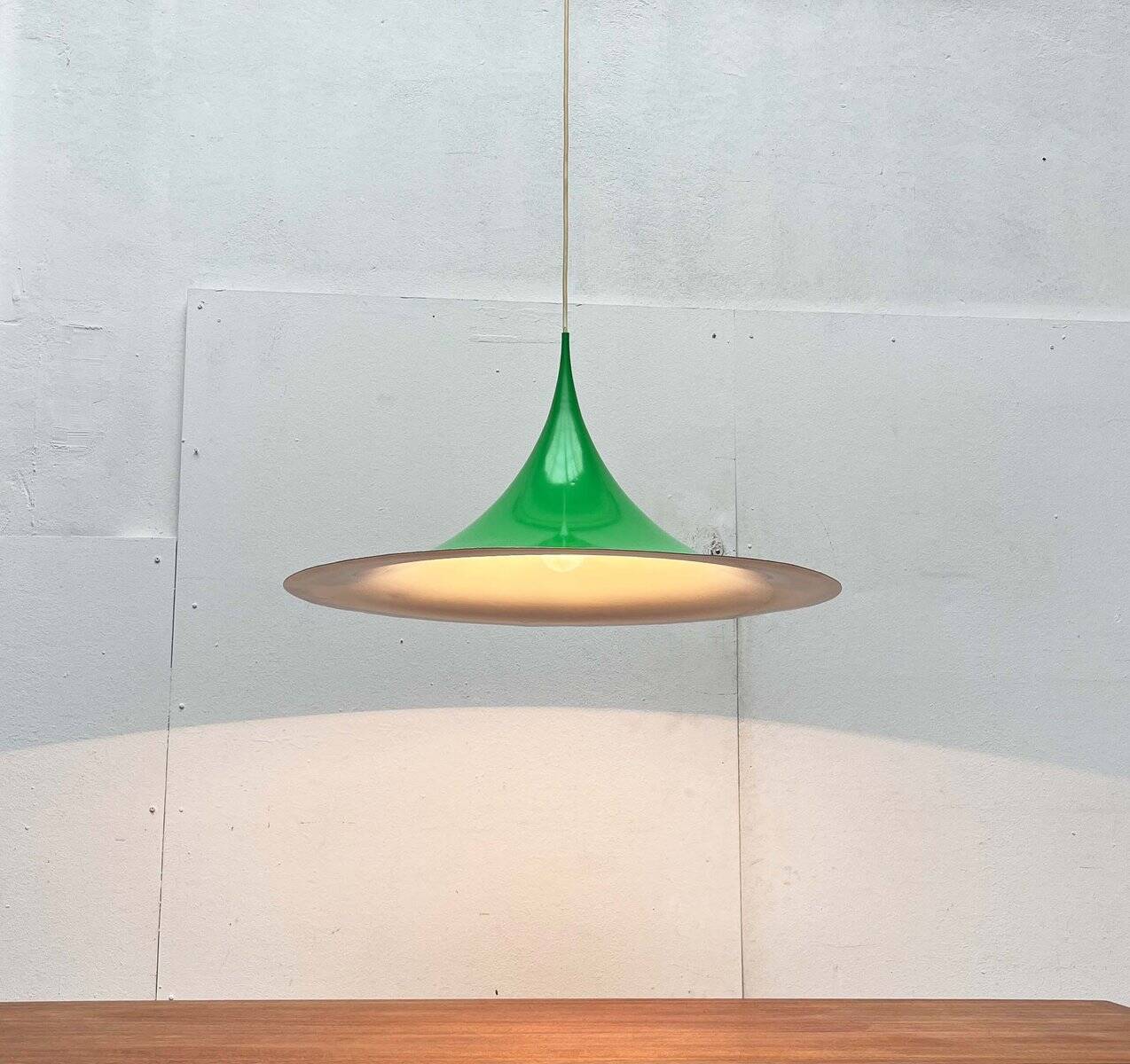 Semi-model tulip pendant lamp green space Danish mid-century by Claus Bondrup and Torsten Thorup for Fog & Mørup, 1960s, set of 2