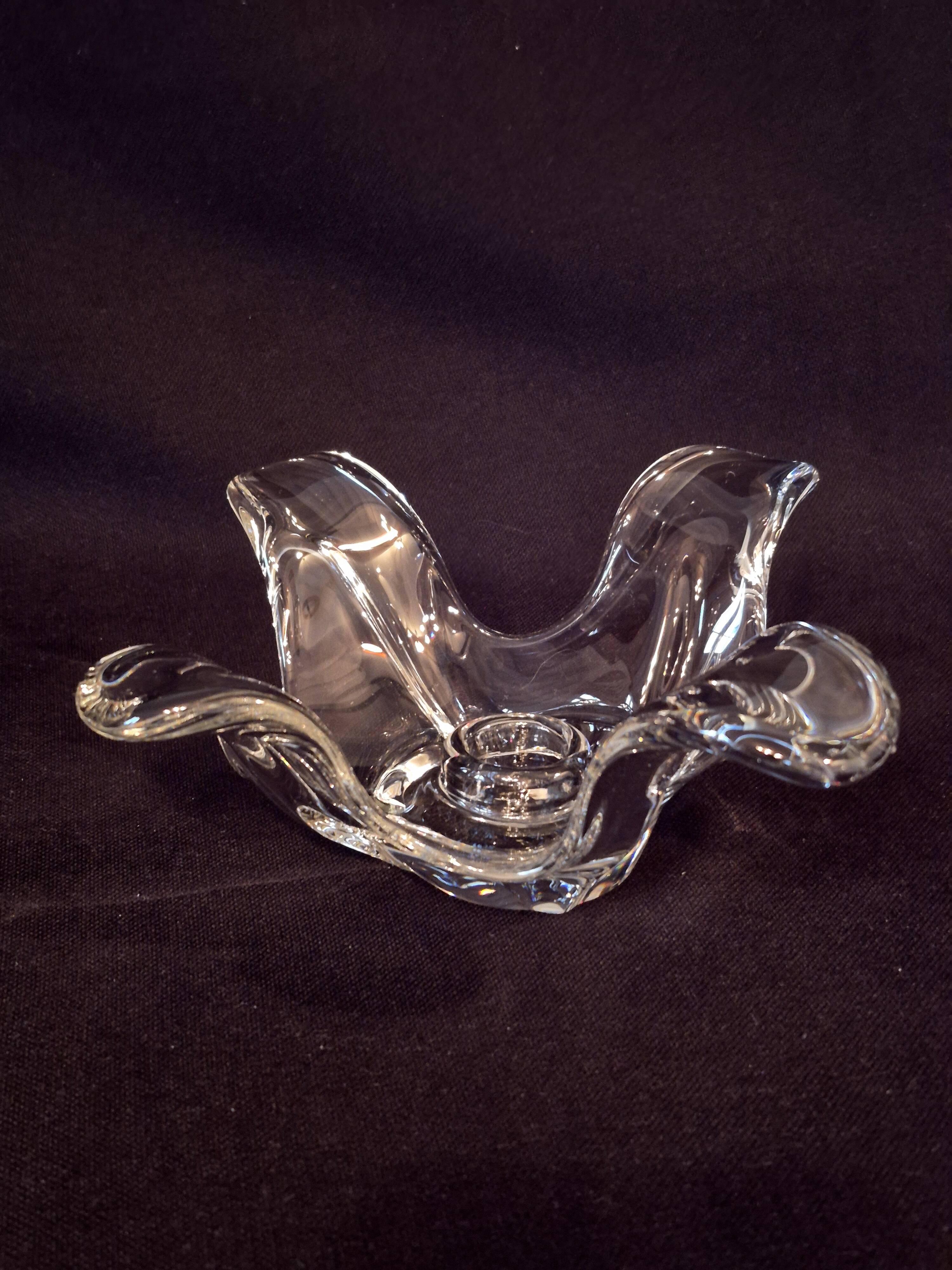 Crystal candlestick from Bayel, flower petal shape A559