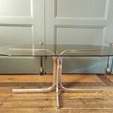Glass and chrome coffee table 1970