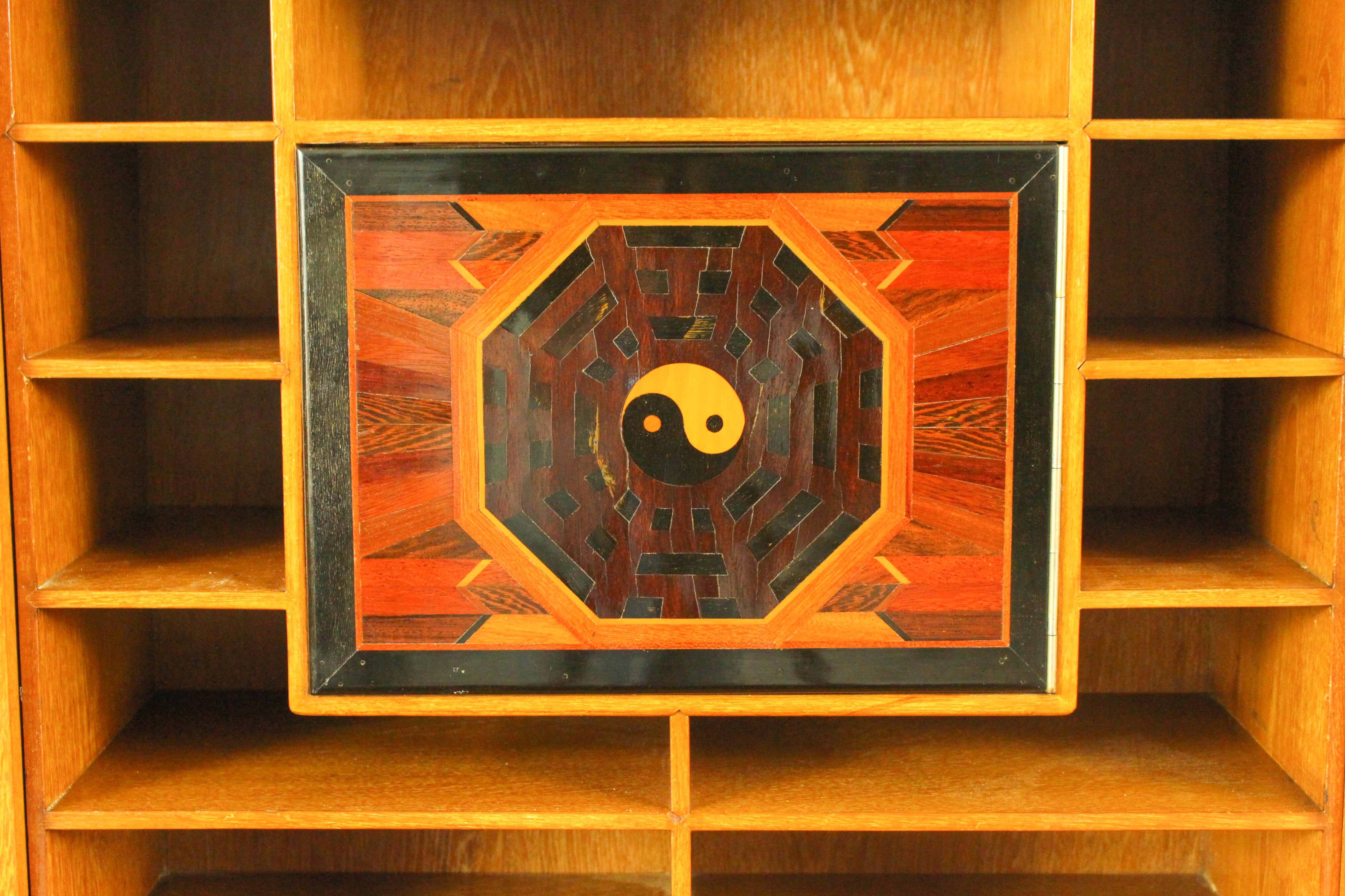 Solid high quality teak art deco secretaire by Gerson’s furniture store, produced in Bangkok, 1930s