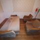canapé daybed années 50 velour vert d'eau