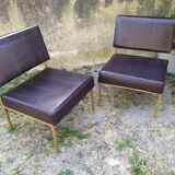 Paire de chauffeuses années 70