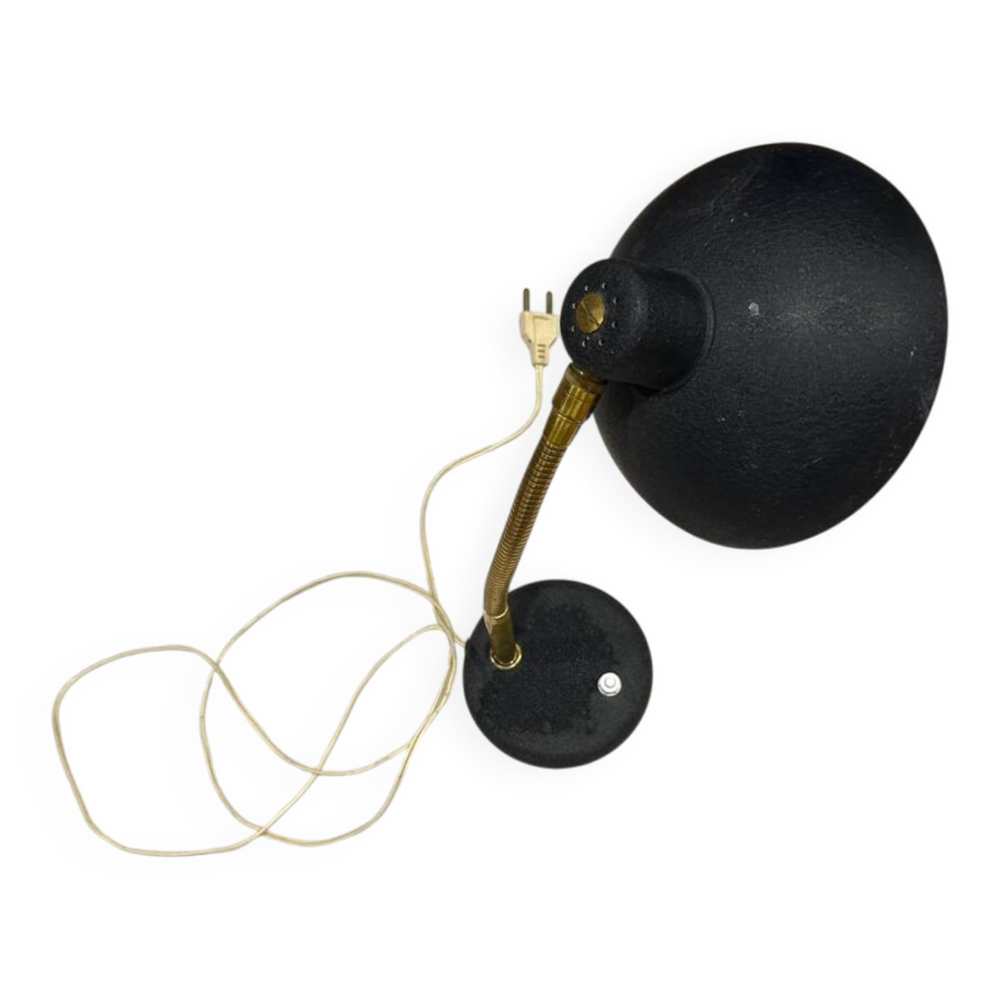 Black metal and brass desk lamp