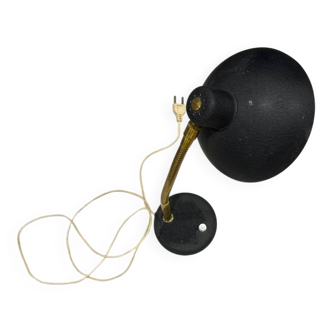 Black metal and brass desk lamp