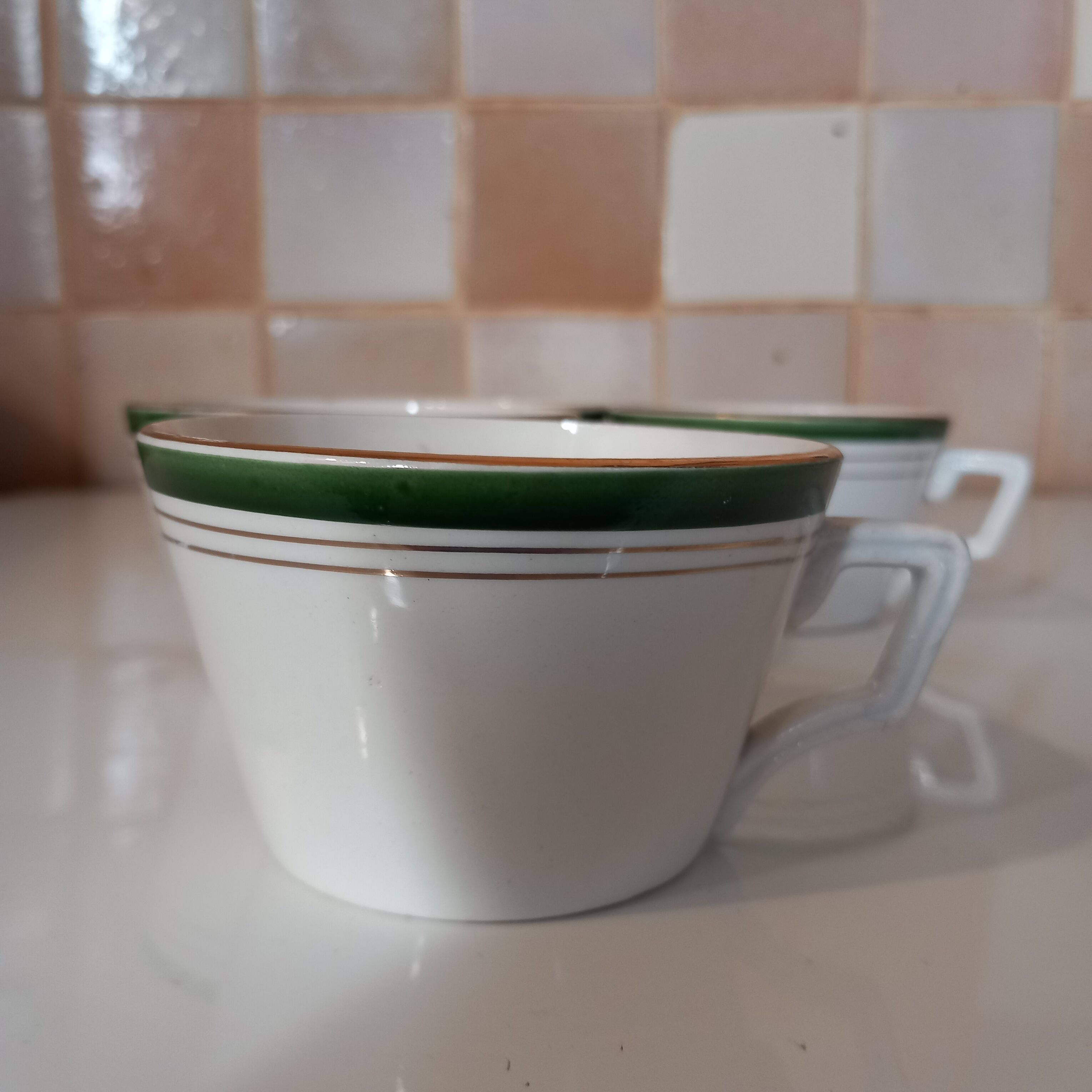 Lot 4 tasses Digoin Sarreguemines
