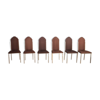 Lot de 6 chaises Alain Delon pour la Maison Jansen