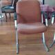 pair of 1970s modernist design armchairs in tweed fabric