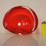 Vintage Italian Red Murano Glass Ashtray, 1960s