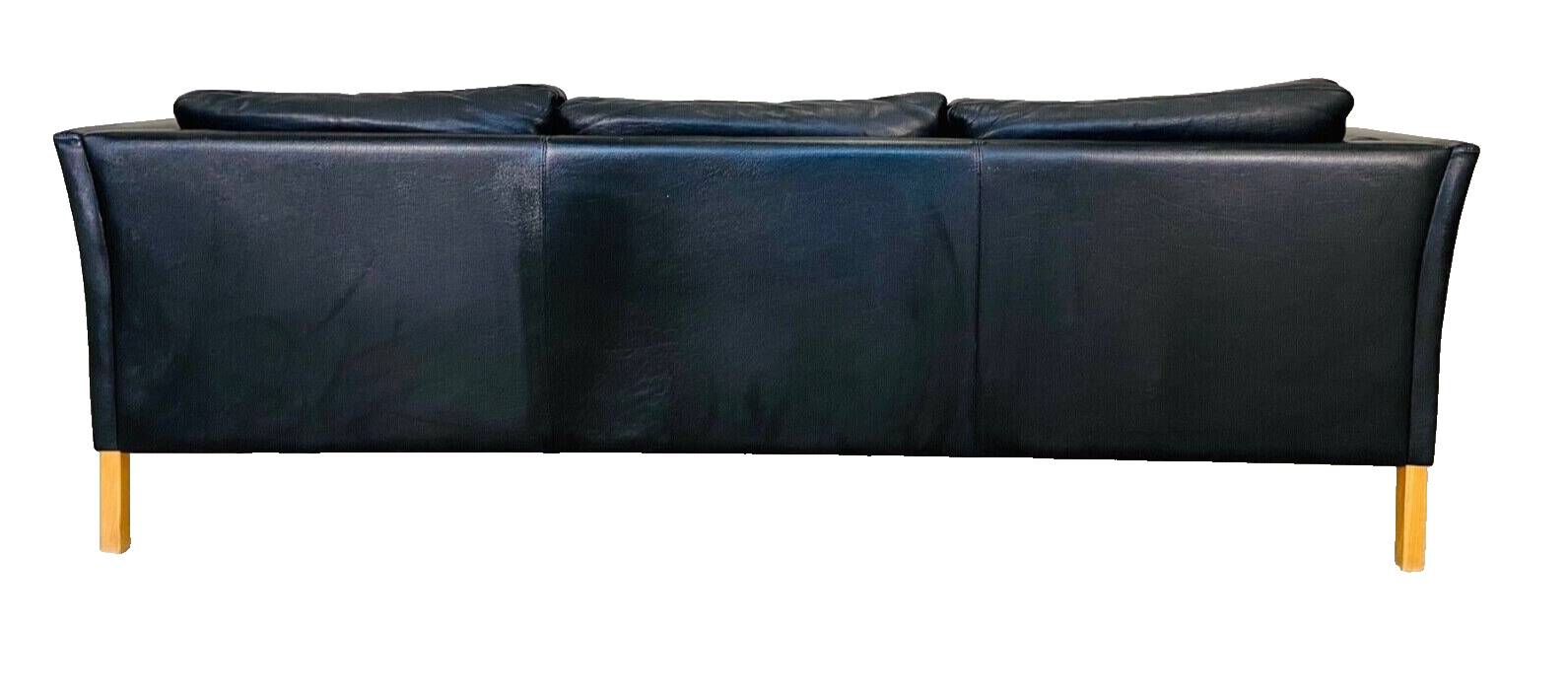 Danish mid-century vintage Mogens Hansen black leather sofa 60s