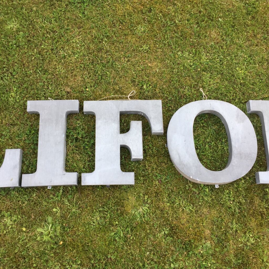 Letter A of large size zinc sign