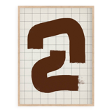 Abstract brown line giclee print, 50x70cm