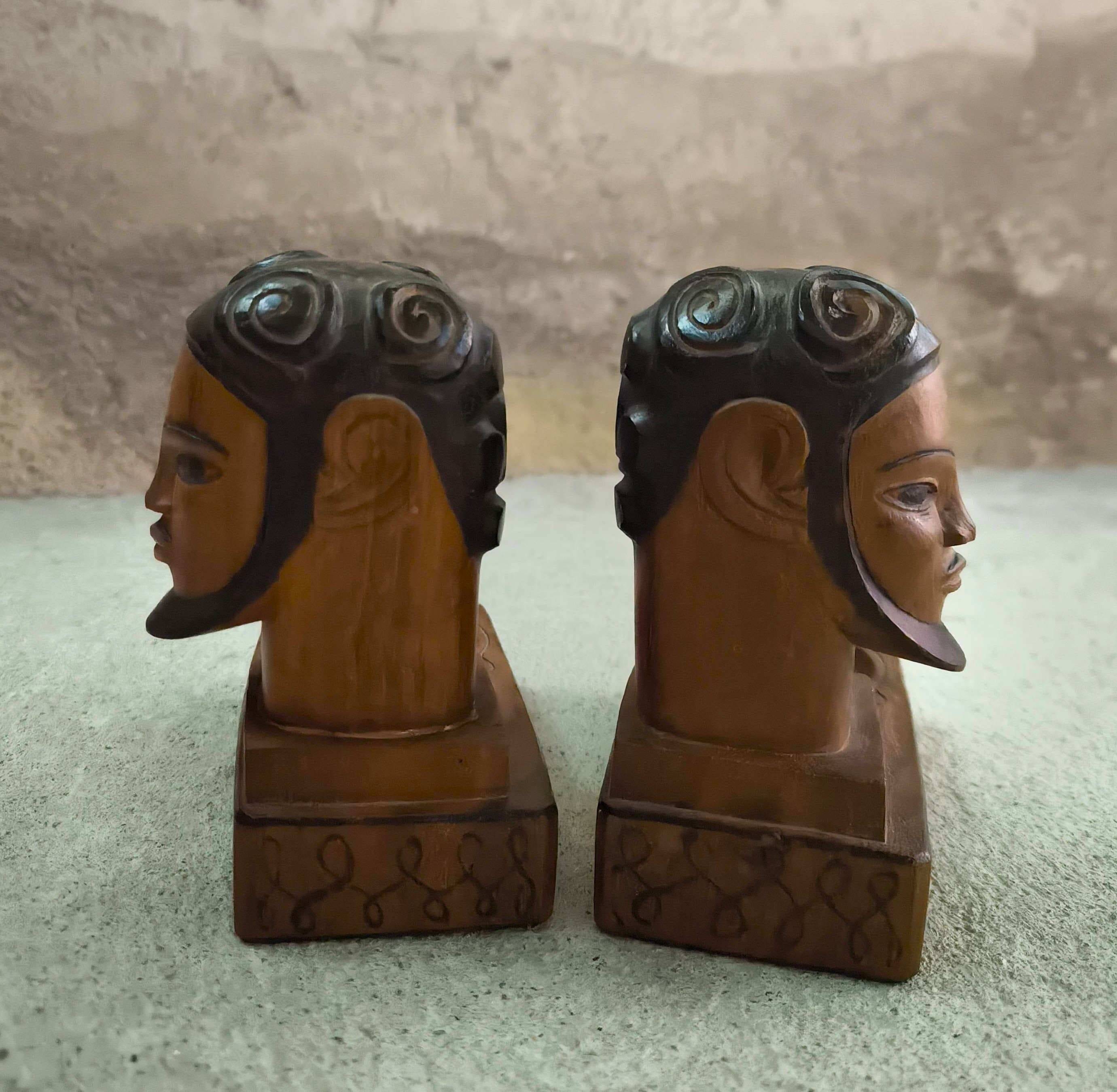 Pair of vintage wooden bookends