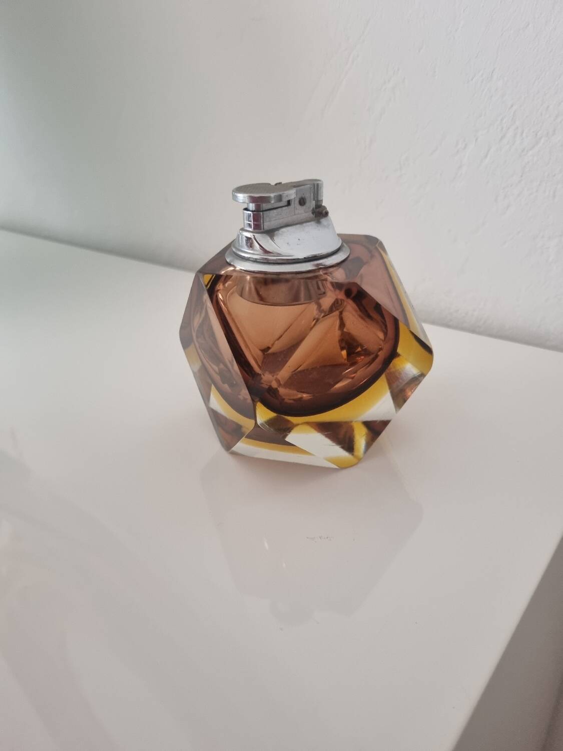 Sommerso Murano set: ashtray + table lighter