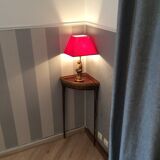 Brass wood and bronze angle console chiseled