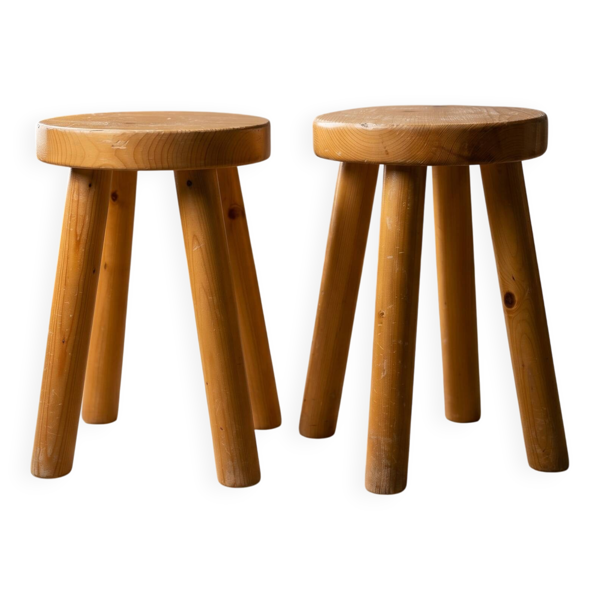 Pair of Charlotte Perriand stools - 1965 for Les Arcs 1600