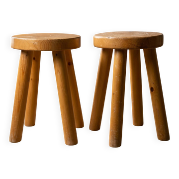 Pair of Charlotte Perriand stools - 1965 for Les Arcs 1600