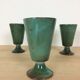 4 blue green ceramic mazagran glasses