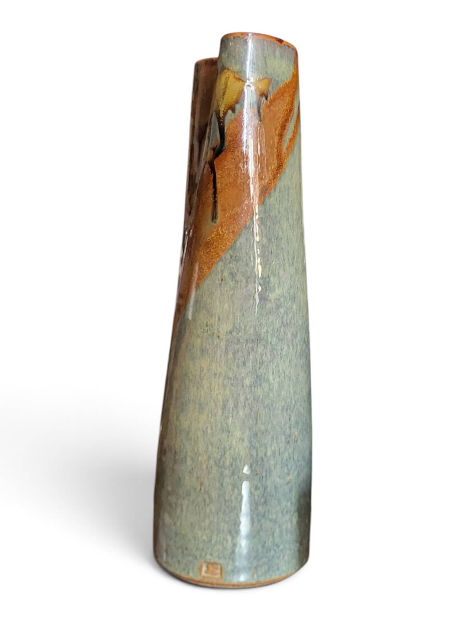 Roll vase in stoneware from Puisaye — Jean Cacheleux