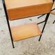Pair of bedside tables from the 60s in gilded oak and tubes stamped Descher