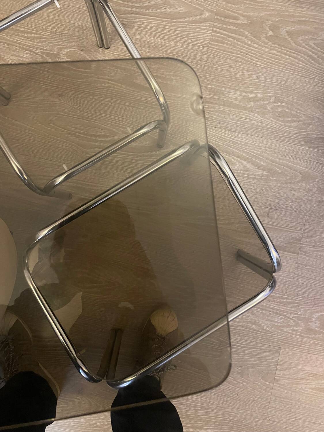 Table gigognes en chrome et verre fumé, 1970s, set de 2