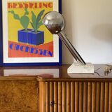 Brutalist travertine table lamp, Italy 1970s