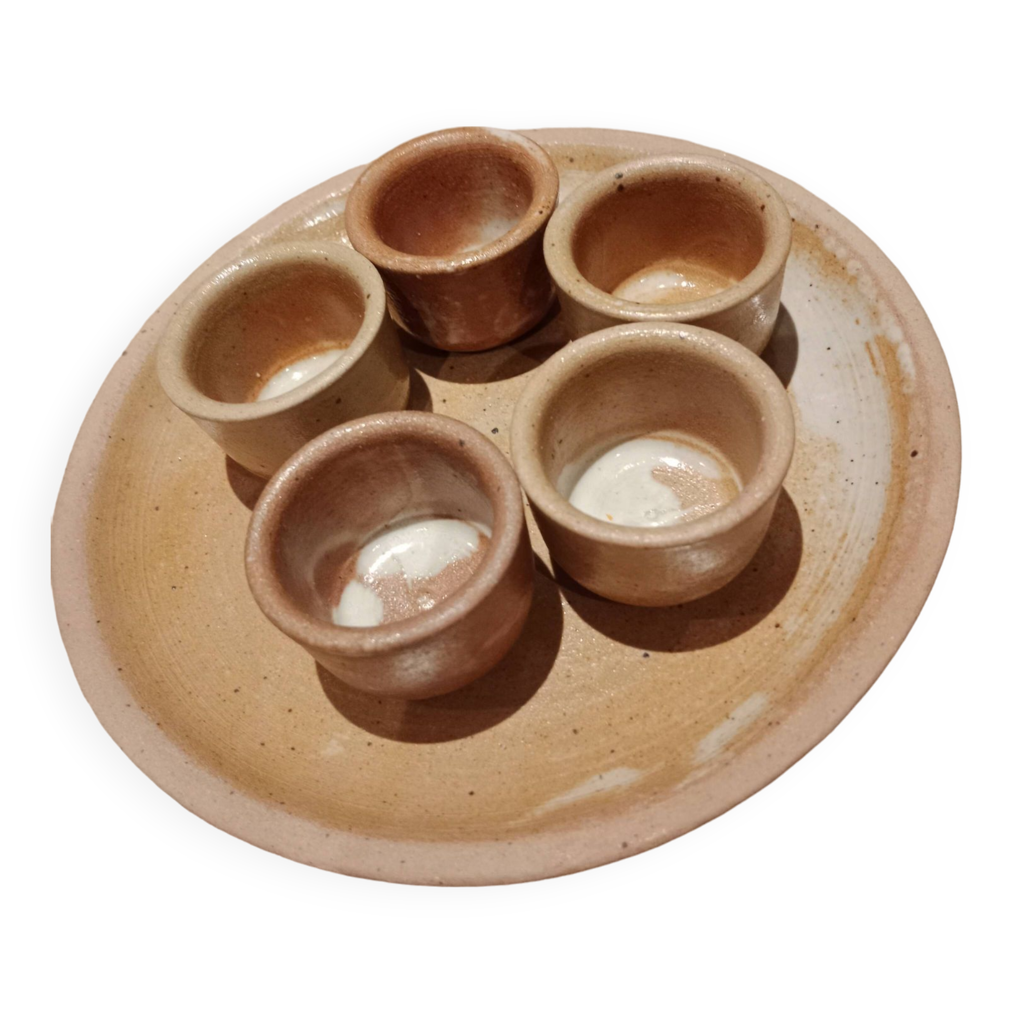 Mini iridescent vintage stoneware mugs