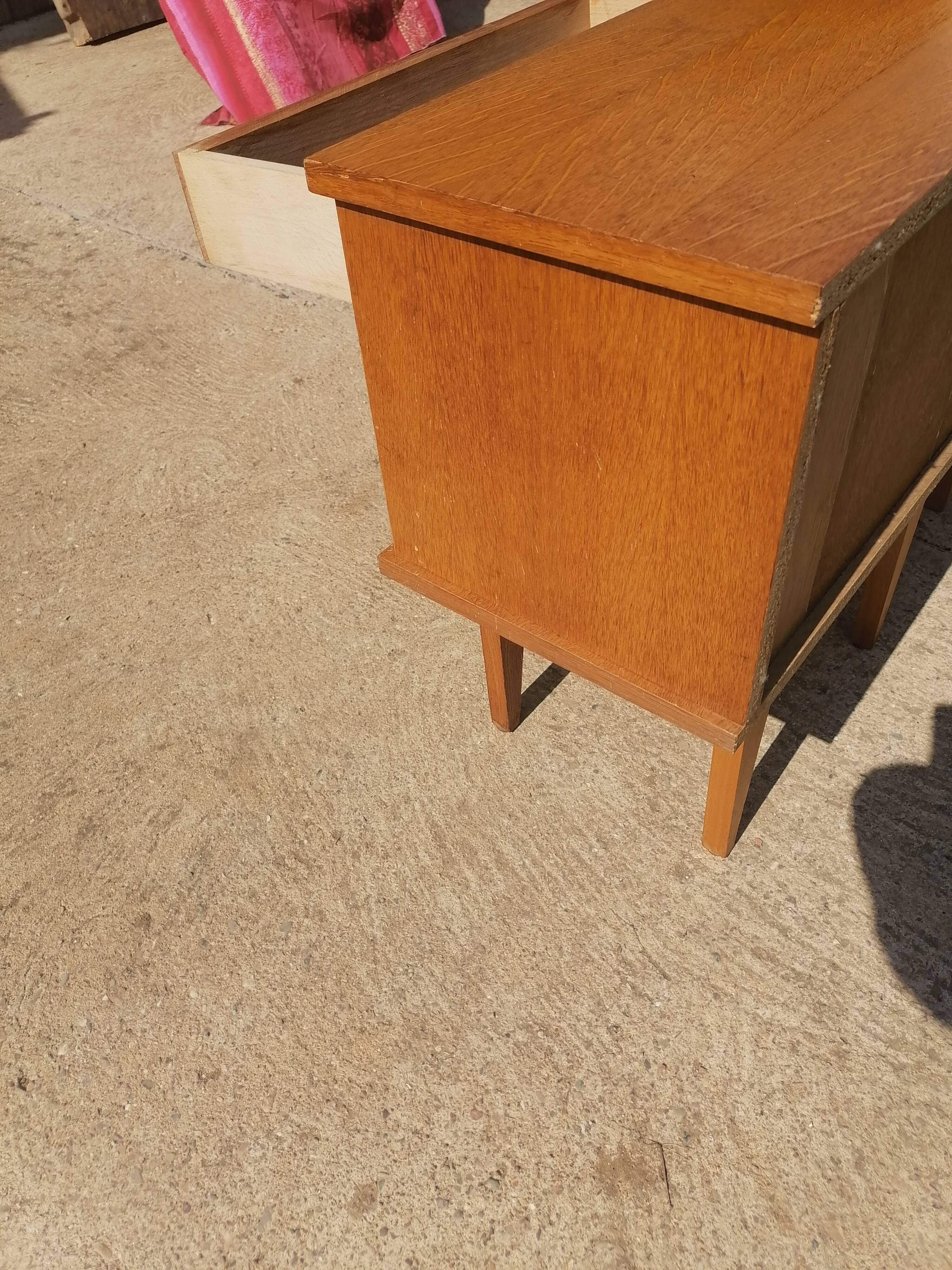 Set of 2 bedside tables Scandinavian style 1960 50 light wood